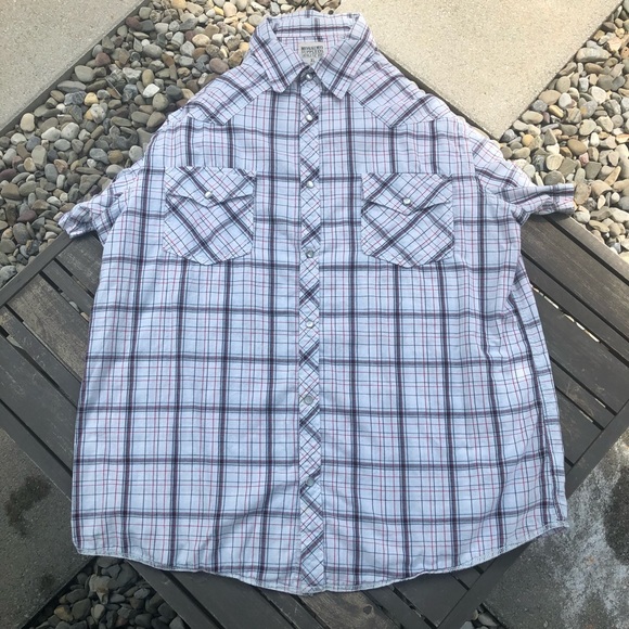 Mossimo Western Button Down Short Sleeve Shirt XL - Picture 4 of 9